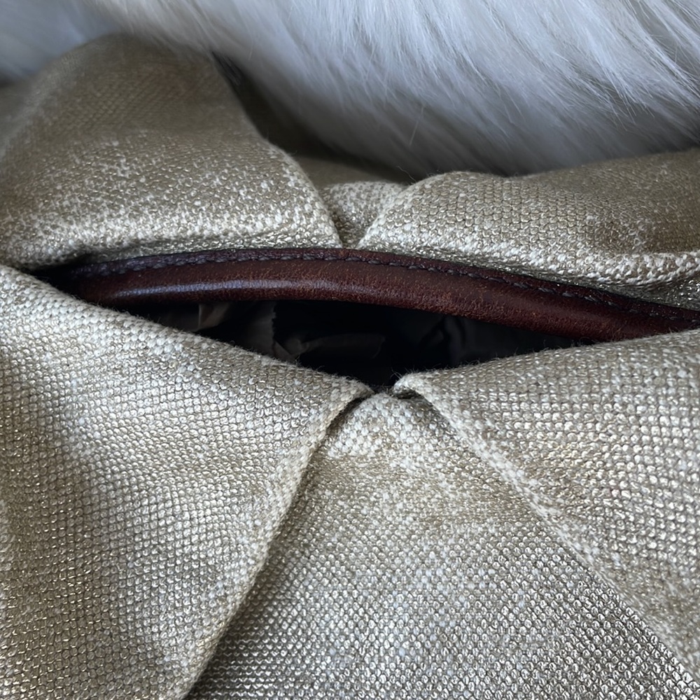 Burberry gold metallic coated canvas  satchel - Picture 4 of 16